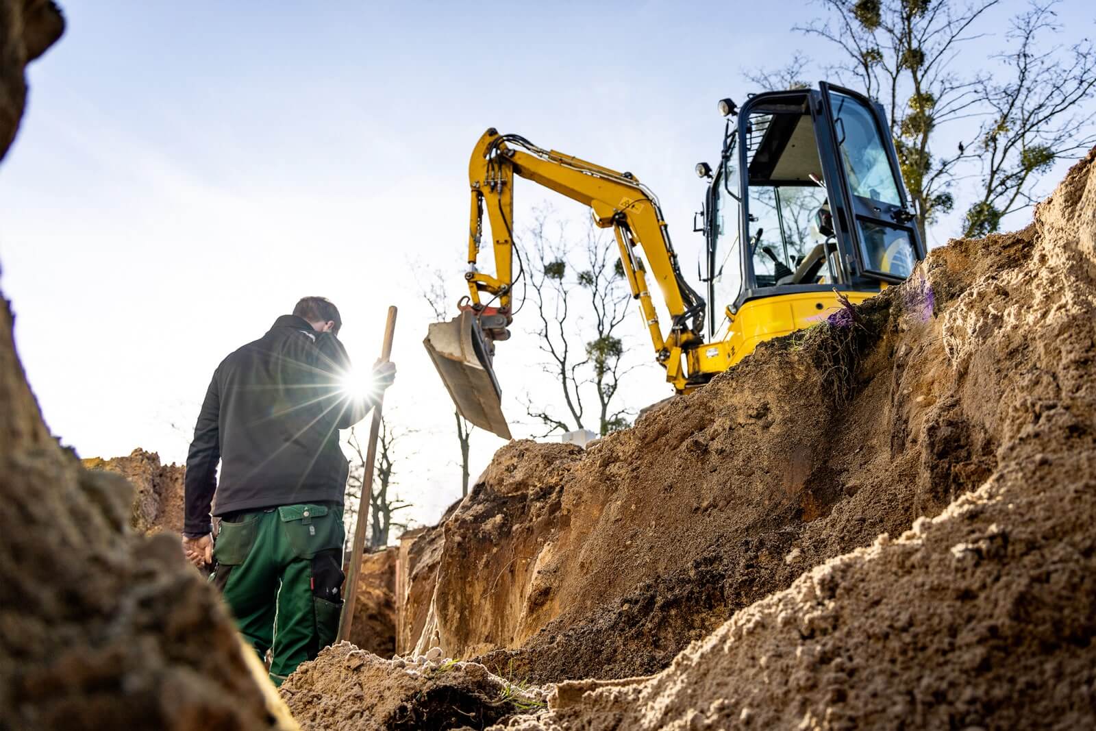 Photo call to action, homme sur un chantier